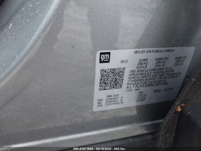 KL77LFE20RC077303 Chevrolet Trax Fwd Sp