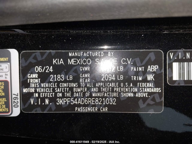 3KPF54AD6RE821032 KIA Forte Gt-line