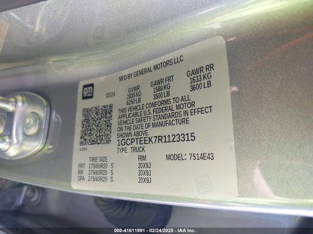 1GCPTEEK7R1123315 Chevrolet Colorado 4wd Trail Boss