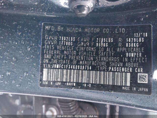 JHMFC1F34KX009754 Honda CIVIC EX
