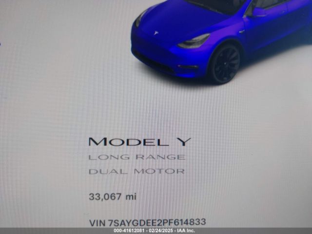 7SAYGDEE2PF614833 Tesla Model Y Awd/long Range Dual Motor All-wheel Drive