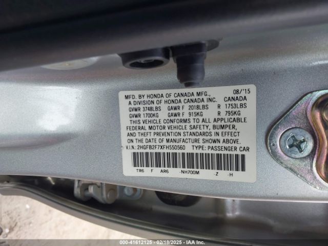 2HGFB2F7XFH550560 Honda CIVIC SE