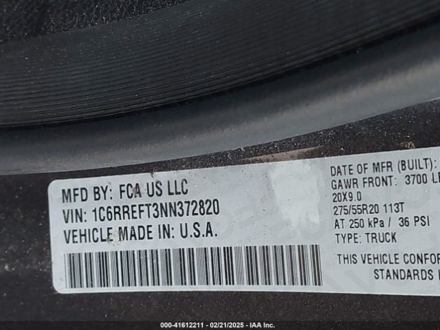 1C6RREFT3NN372820 RAM 1500 Lone Star  4x2 5'7 Box