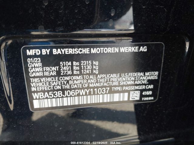 WBA53BJ06PWY11037 BMW 540 I