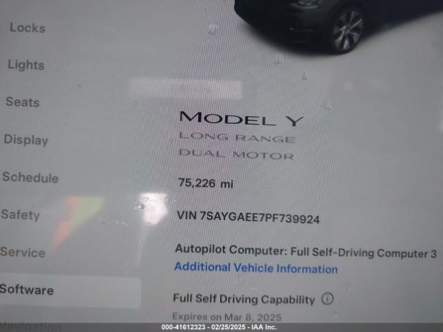 7SAYGAEE7PF739924 Tesla Model Y Awd/long Range Dual Motor All-wheel Drive