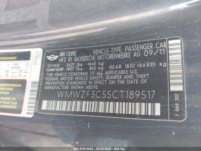 2012 MINI COOPER CLUBMAN WMWZF3C55CT189517 Photo 8
