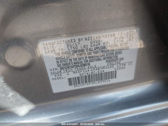 2017 NISSAN VERSA 3N1CN7AP3HL839516 Photo 8