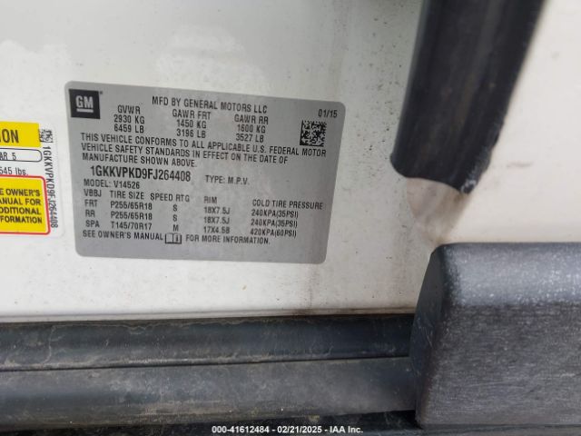 1GKKVPKD9FJ264408 GMC Acadia Sle-2