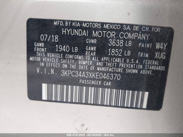 3KPC34A3XKE046370 Hyundai Accent Limited