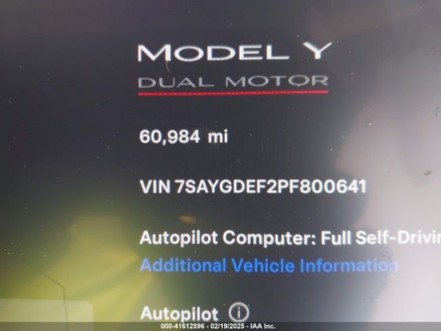 7SAYGDEF2PF800641 Tesla Model Y Performance Dual Motor All-wheel Drive