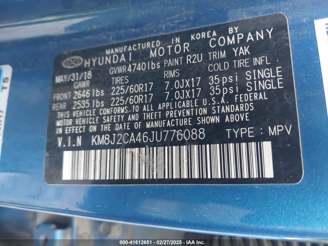 Hyundai TUCSON SE 2018 KM8J2CA46JU776088 Image 9