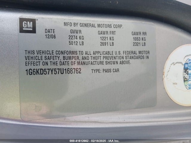 2007 CADILLAC DTS 1G6KD57Y57U168762 Photo 8