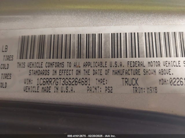 1C6RR7GT3GS264681 RAM 1500 Big Horn