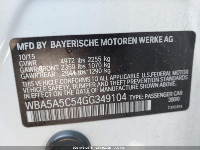 WBA5A5C54GG349104 BMW 528I