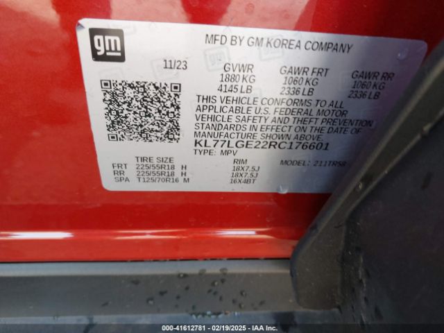 KL77LGE22RC176601 Chevrolet Trax Fwd 1rs