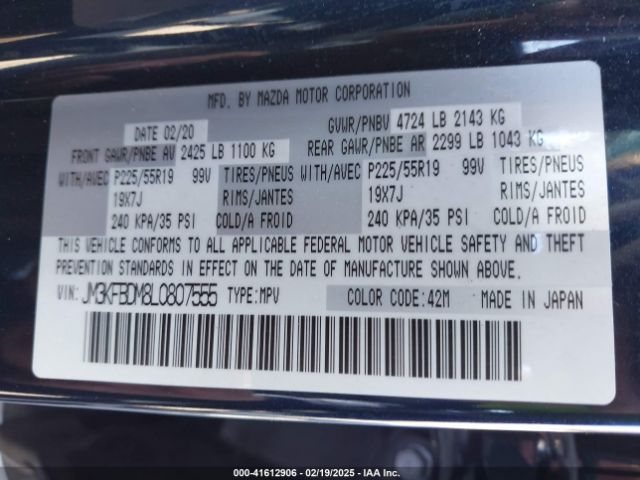 JM3KFBDM8L0807555 Mazda Cx-5 Grand Touring