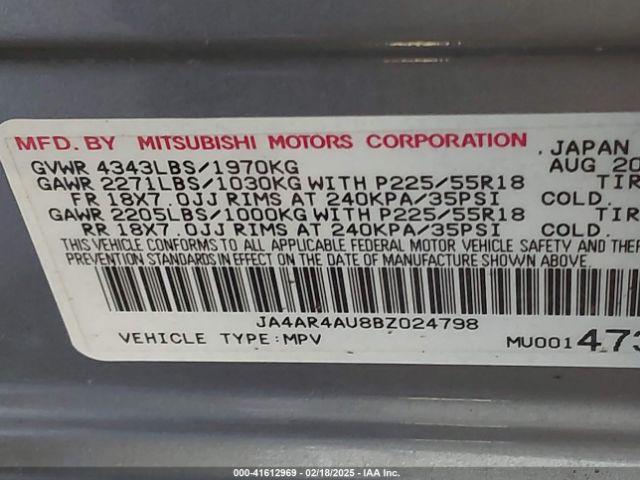 2011 MITSUBISHI OUTLANDER SPORT JA4AR4AU8BZ024798 Photo 8