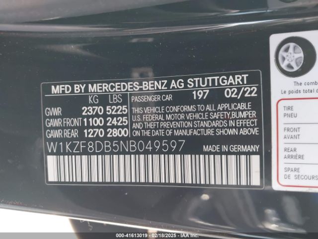 W1KZF8DB5NB049597 Mercedes-Benz E 350