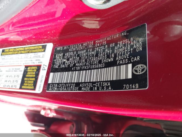 4T1BF1FK5FU956903 Toyota CAMRY SE