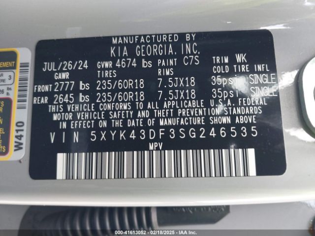 5XYK43DF3SG246535 KIA Sportage Sx
