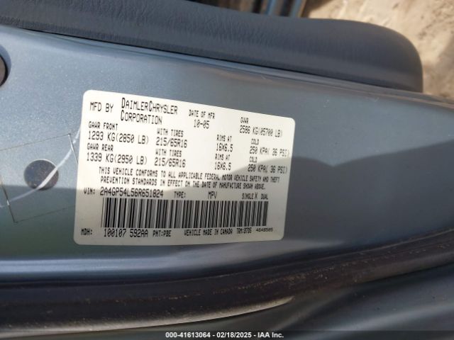2006 CHRYSLER TOWN & COUNTRY 2A4GP54L56R651824 Photo 8