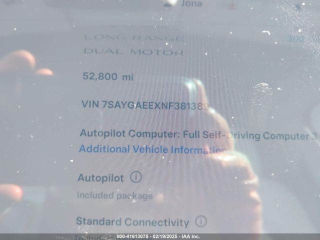 7SAYGAEEXNF381389 Tesla Model Y Long Range Dual Motor All-wheel Drive