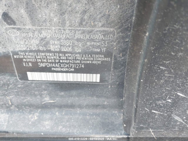 5NPDH4AEXGH791274 Hyundai ELANTRA SE