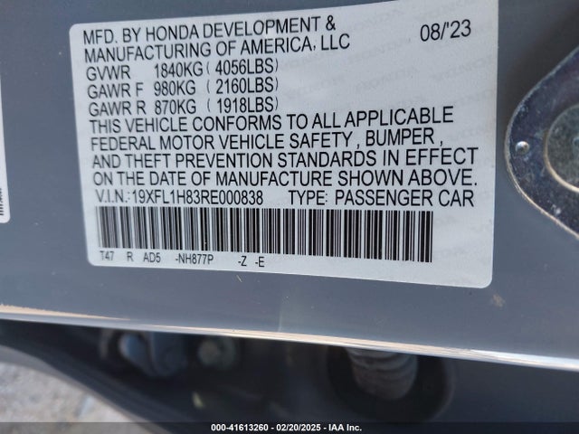 19XFL1H83RE000838 Honda Civic Sport Touring