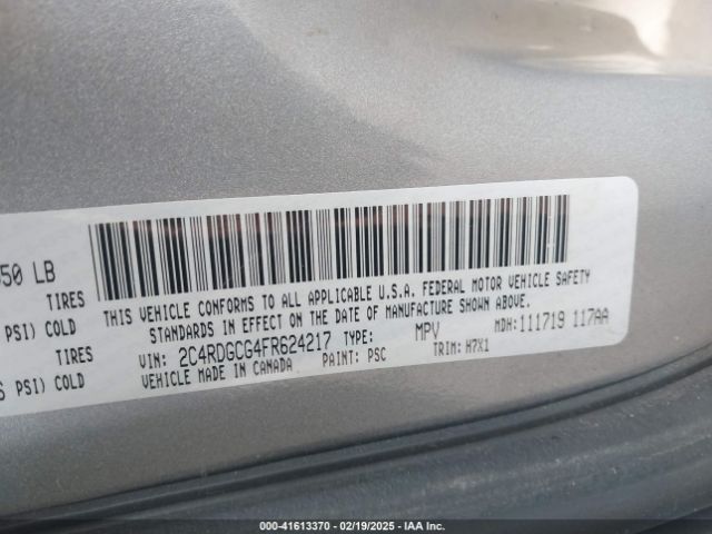 2C4RDGCG4FR624217 Dodge Grand Caravan Sxt