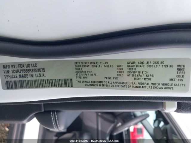 1C4RJYB66R8958675 Jeep Grand Cherokee 4xe