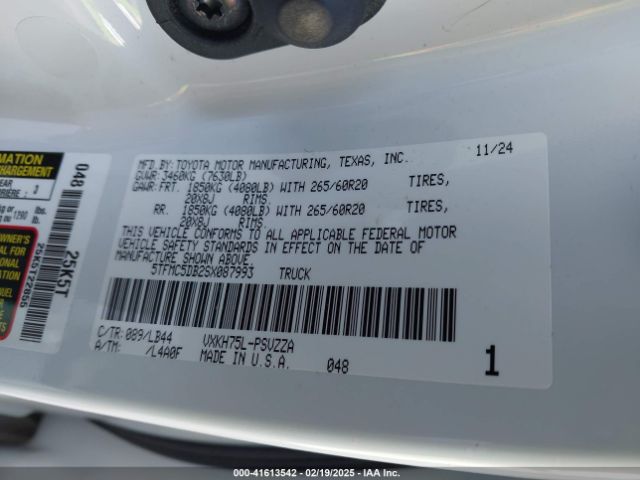 5TFMC5DB2SX087993 Toyota Tundra Hybrid 1794 Edition 4wd