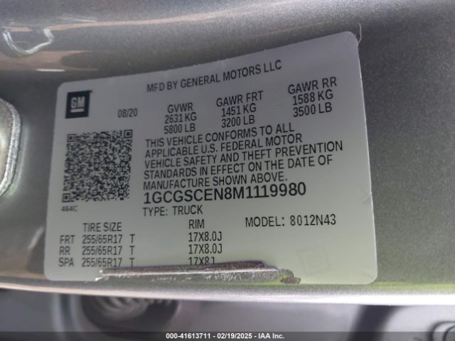 1GCGSCEN8M1119980 Chevrolet Colorado 2wd  Short Box Lt