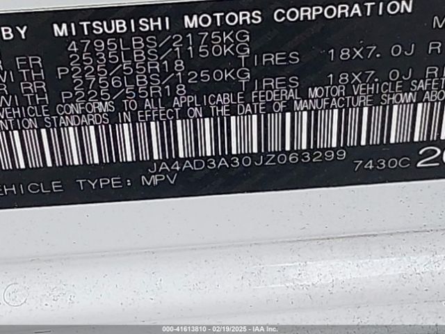 2018 MITSUBISHI OUTLANDER JA4AD3A30JZ063299 Photo 8