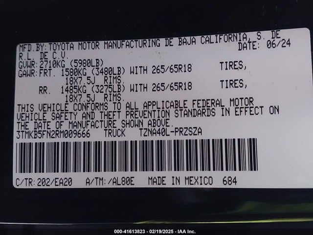 Toyota Tacoma Trd Sport 2024 3TMKB5FN2RM009666 Image 9