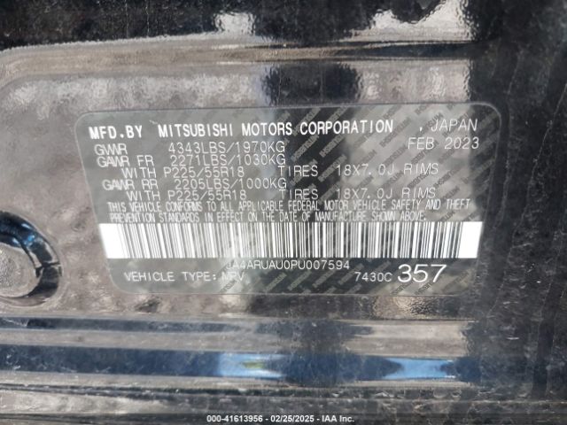 JA4ARUAU0PU007594 Mitsubishi Outlander Sport 2.0 Se Awc