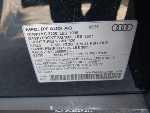 WA15AAGE2RB010955 Audi Q8 E-tron Premium Plus Quattro