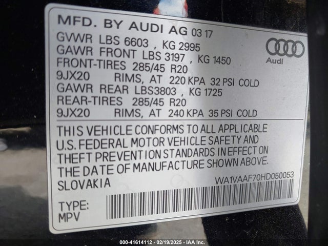 2017 AUDI Q7 WA1VAAF70HD050053 Photo 8