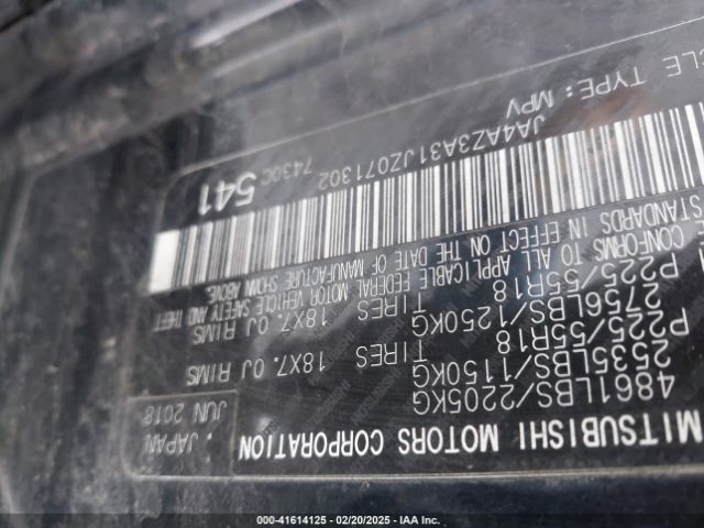 2018 MITSUBISHI OUTLANDER JA4AZ3A31JZ071302 Photo 8