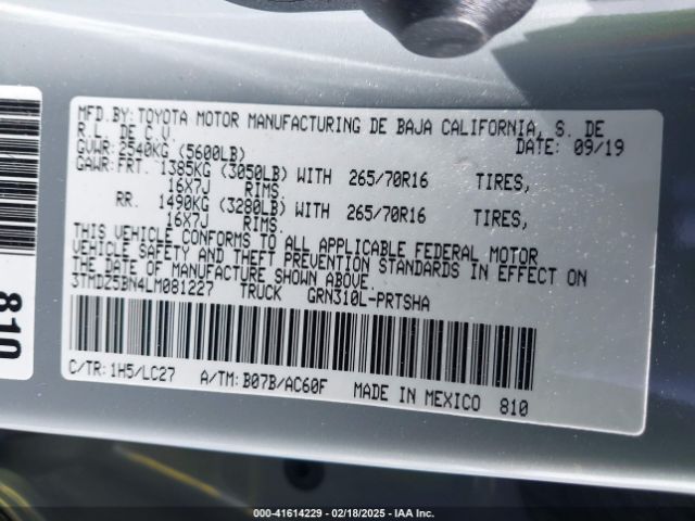 3TMDZ5BN4LM081227 Toyota Tacoma Trd Off-road