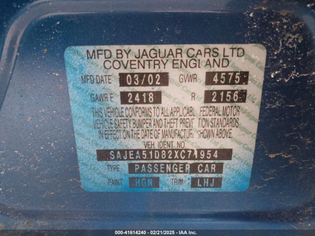 2002 JAGUAR X-TYPE SAJEA51D82XC71954 Photo 8
