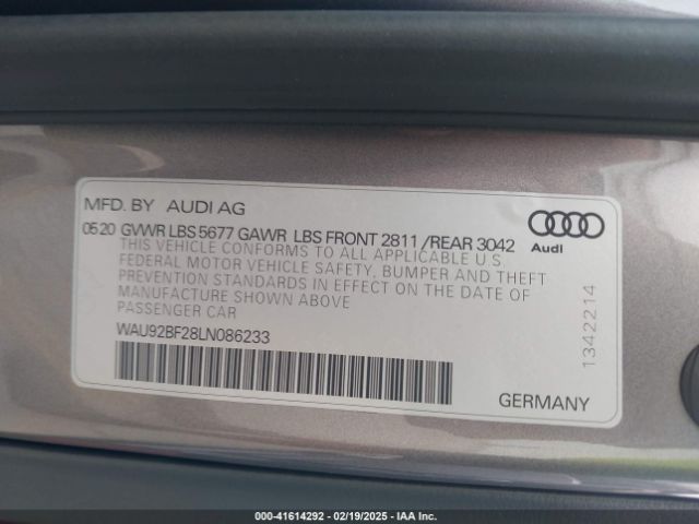 WAU92BF28LN086233 Audi A6 Allroad Prestige 55 Tfsi Quattro S Tronic