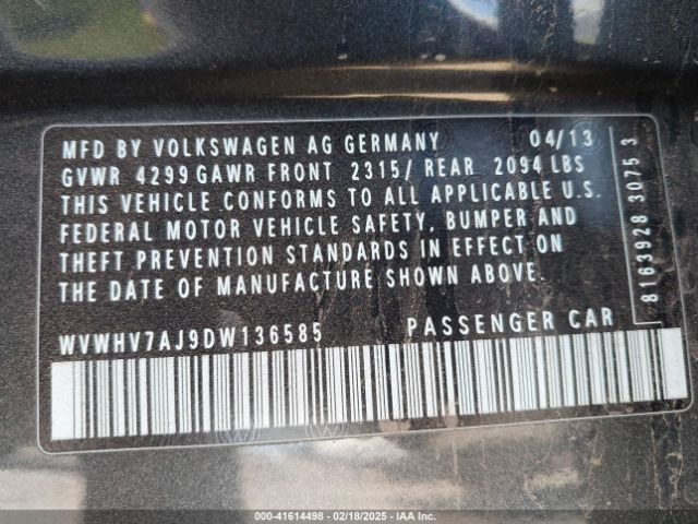 2013 VOLKSWAGEN GTI WVWHV7AJ9DW136585 Photo 8