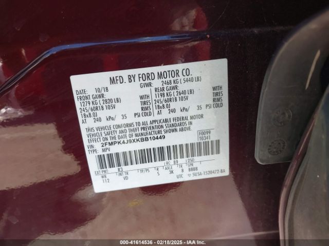 2FMPK4J9XKBB10449 Ford EDGE SEL