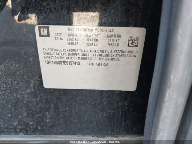 2014 CADILLAC CTS 1G6AV5S87E0157413 Photo 8
