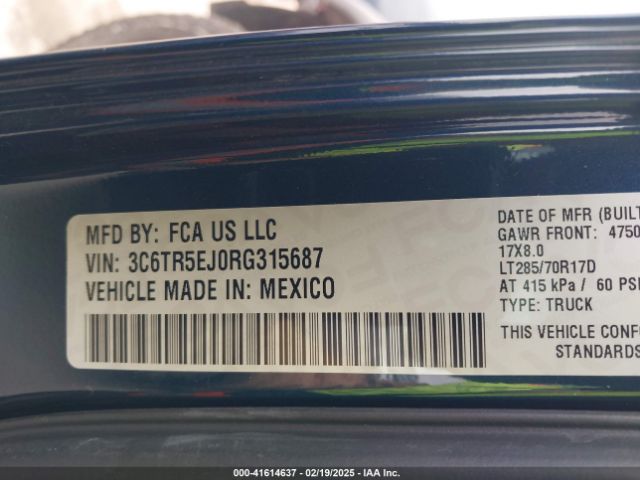 3C6TR5EJ0RG315687 RAM 2500 Power Wagon  4x4 6'4 Box