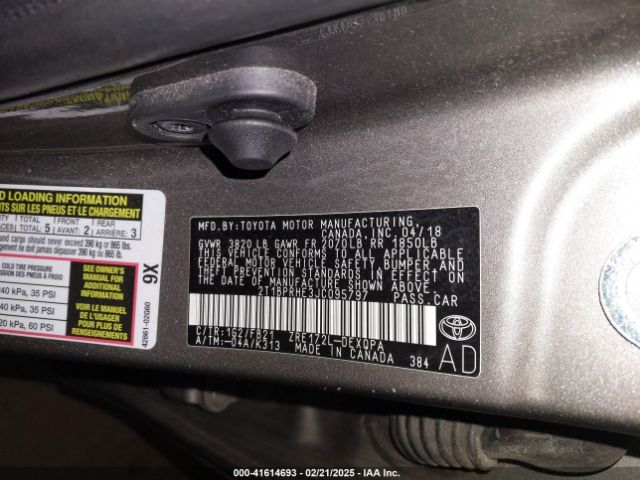 2T1BPRHE3JC095797 Toyota Corolla Le Eco