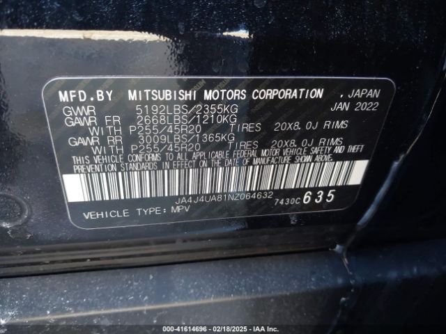 2022 MITSUBISHI OUTLANDER JA4J4UA81NZ064632 Photo 8