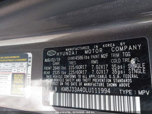 KM8J33A40LU111994 Hyundai Tucson Value