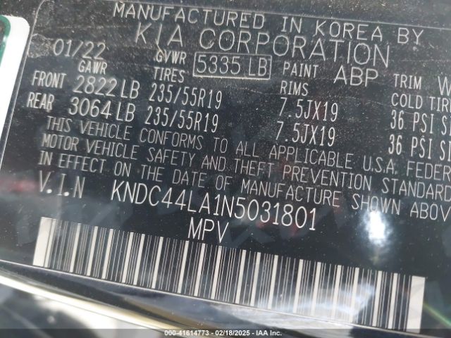 KNDC44LA1N5031801 KIA EV6