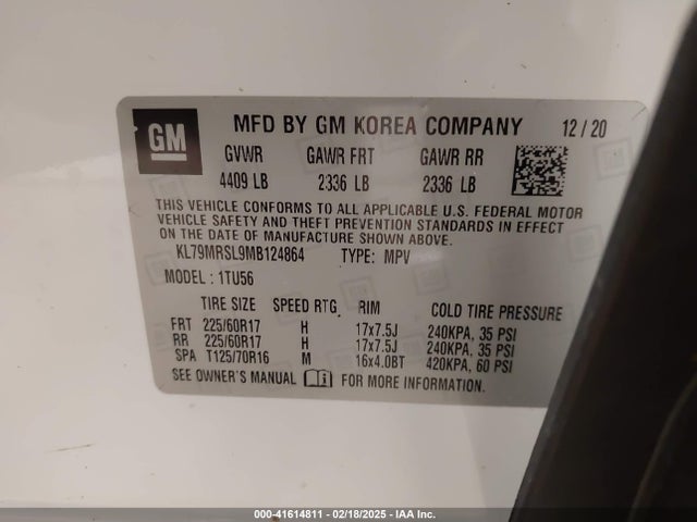 KL79MRSL9MB124864 Chevrolet Trailblazer Awd Lt